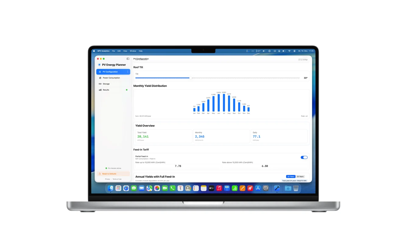 PV Energy Planner – PV-Konfiguration