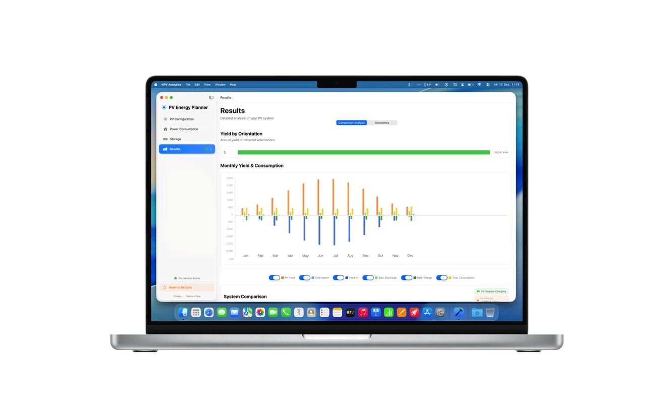 PV Energy Planner – Szenarien vergleichen